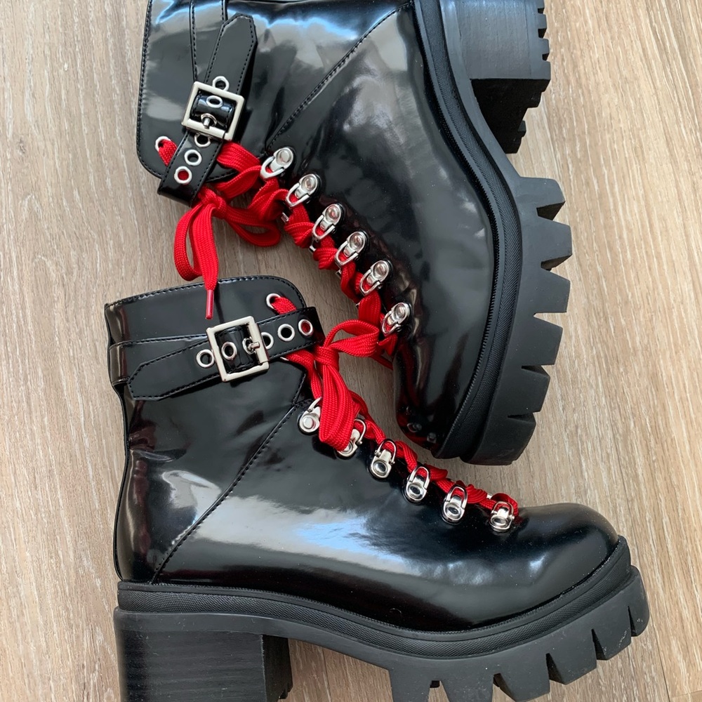 Free People - Check Lace Up Boots